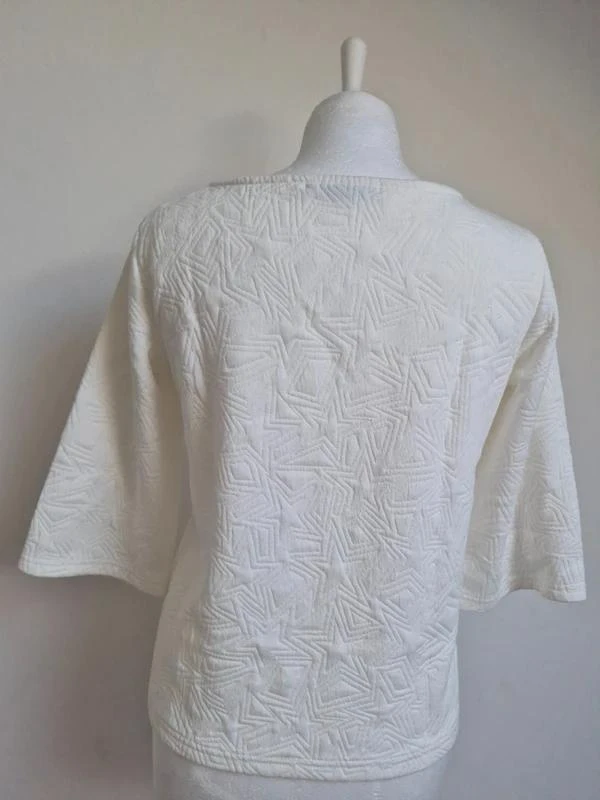 Atmosphere Jersey blanco texturizado con motivo de estrellas XS 34 – photo 2